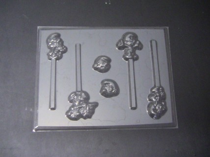 335sp Blue People Chocolate or Hard Candy Lollipop Mold